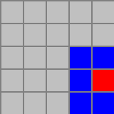 Tiles surrounding click location on the edge of a level